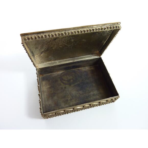 Vintage Old Tibet Nepal Filigree Inlay Tiger Eye - Picture 4 of 6